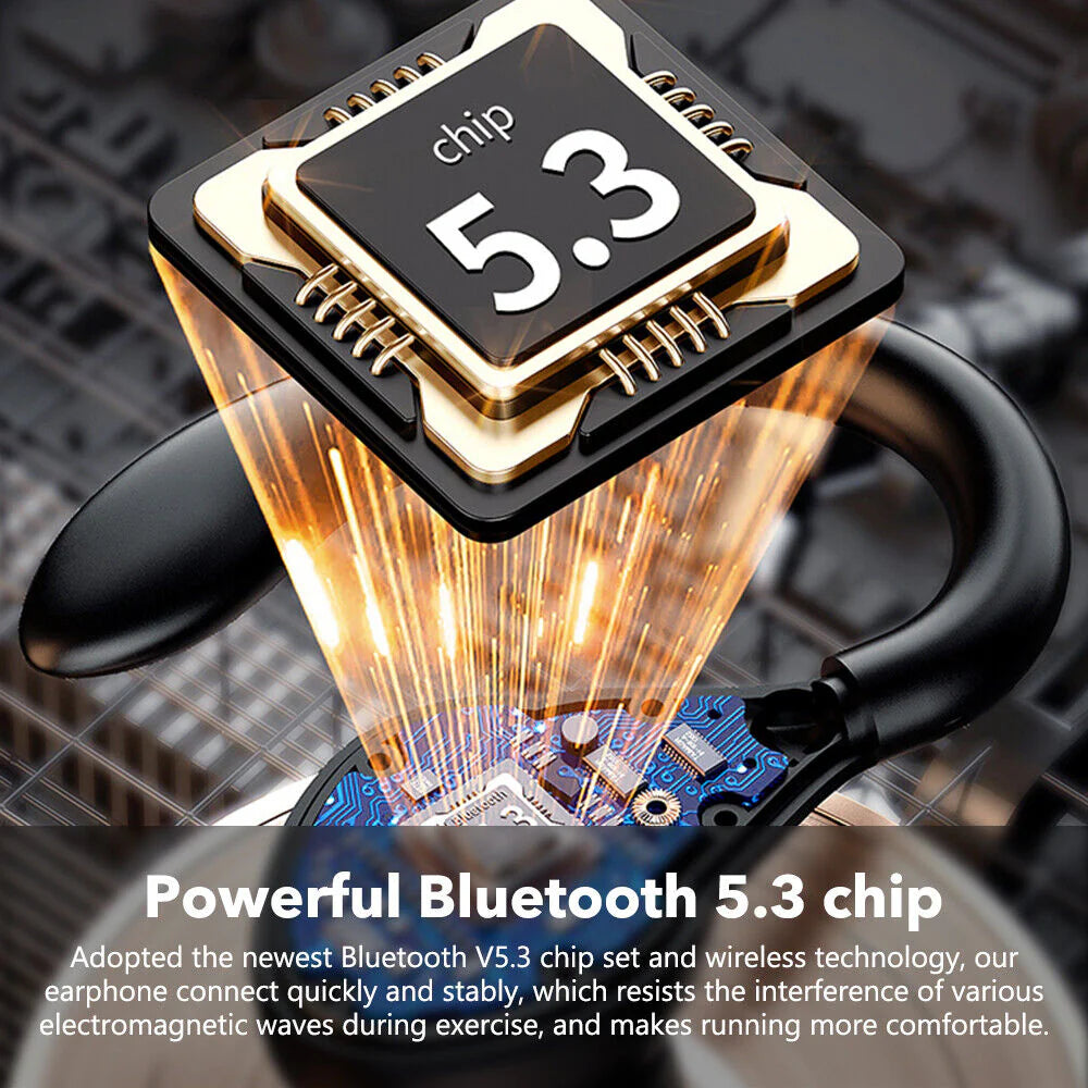 Bluetooth Headset 5.3 Wireless Earbuds with Earhooks，Wireless Earbuds Sport